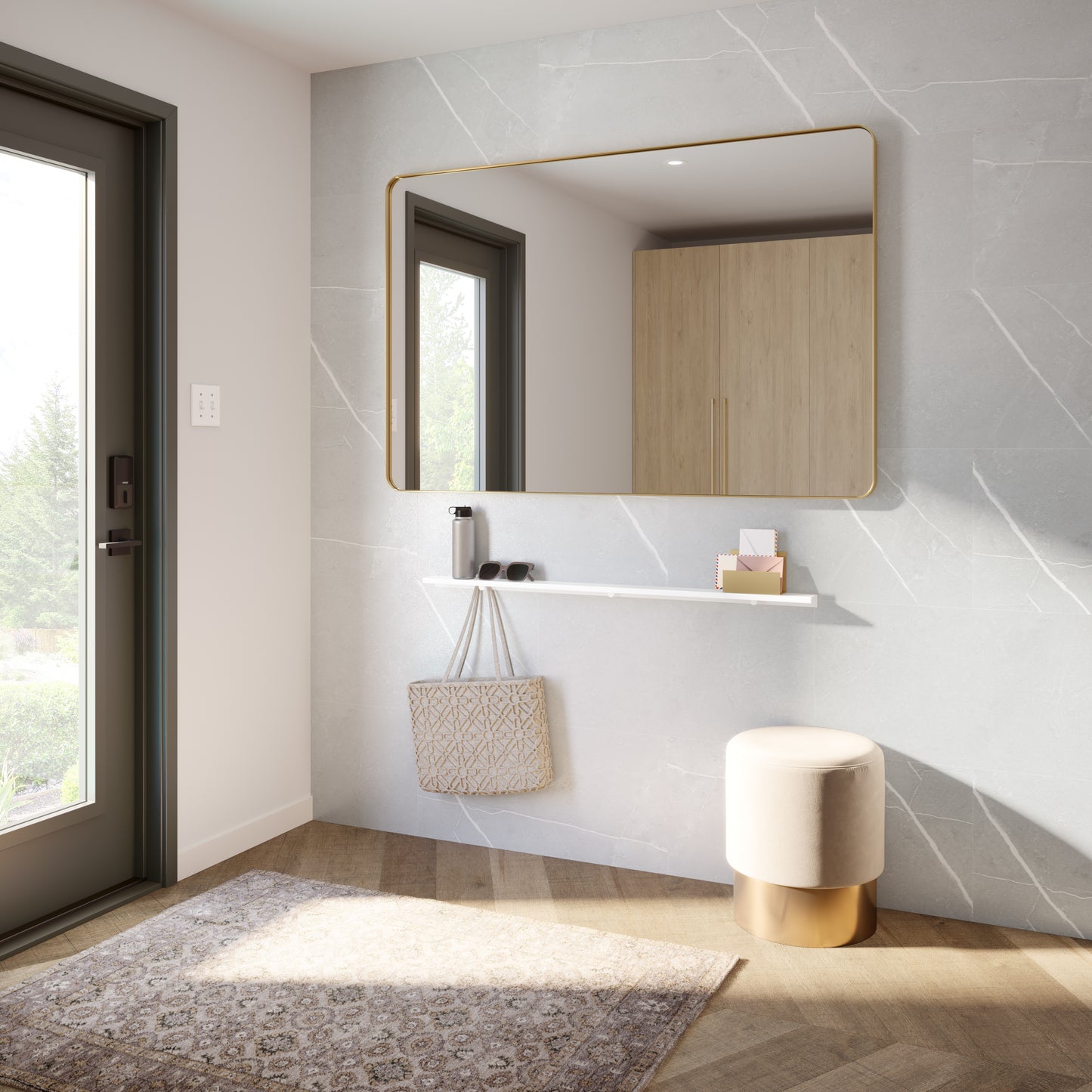 Neptune Viva 45 in. Long Shelf in Matte White/Matte Black