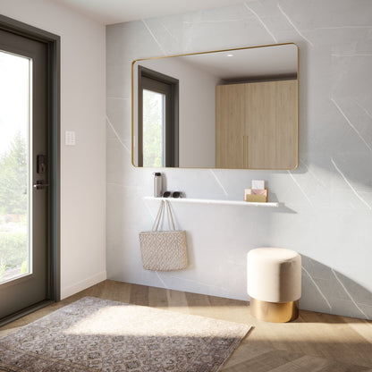 Neptune Viva 45 in. Long Shelf in Matte White/Matte Black