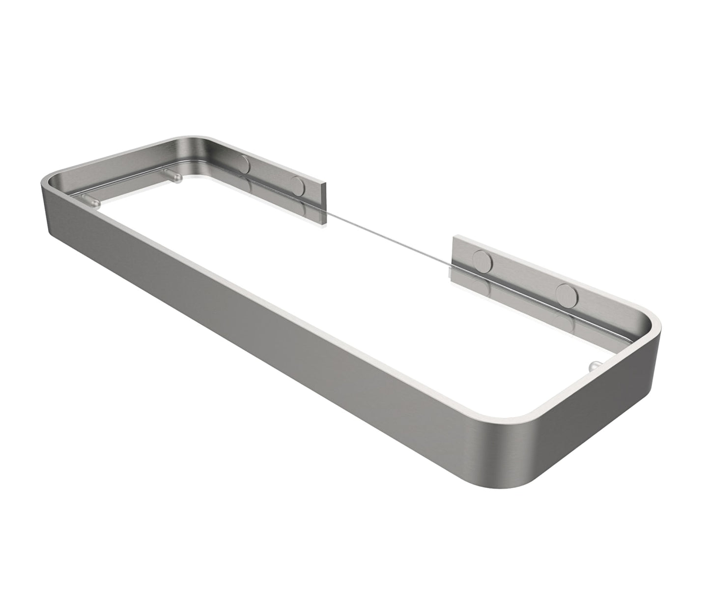Manhattan Rectangular Shelf with Glass in Glossy White