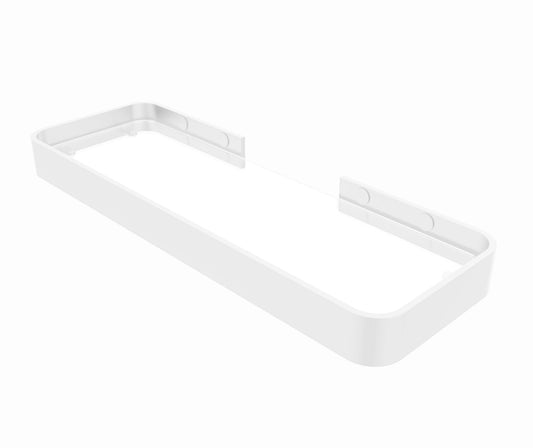Manhattan Rectangular Shelf with Glass in Glossy White