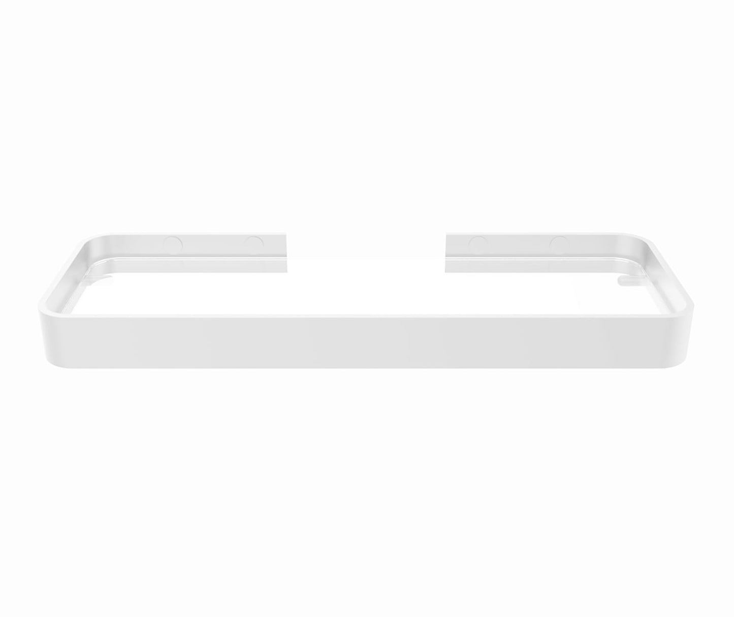Manhattan Rectangular Shelf with Glass in Glossy White