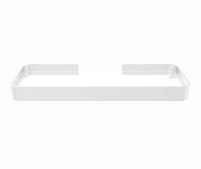 Manhattan Rectangular Shelf with Glass in Glossy White