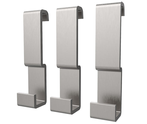 Manhattan Small Hooks - Pack of 3 in Brushed Chrome