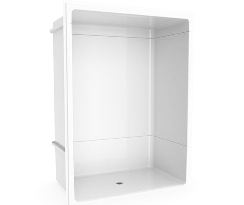 Outlook BFS-6036A Acrylic Alcove Center Drain Beveled Threshold Three-Piece Shower in White
