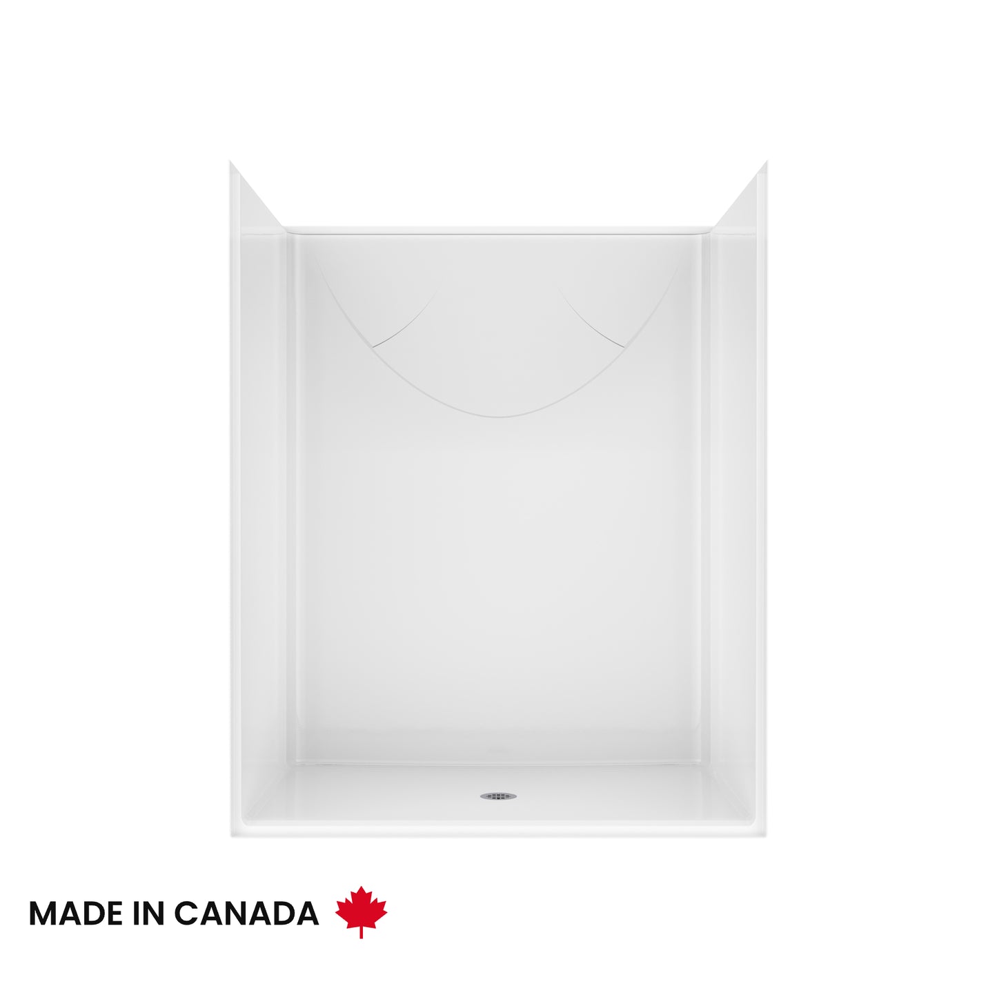 Neptune Banff BFS-6036F AcrylX™ Alcove Center Drain One-Piece Shower in White
