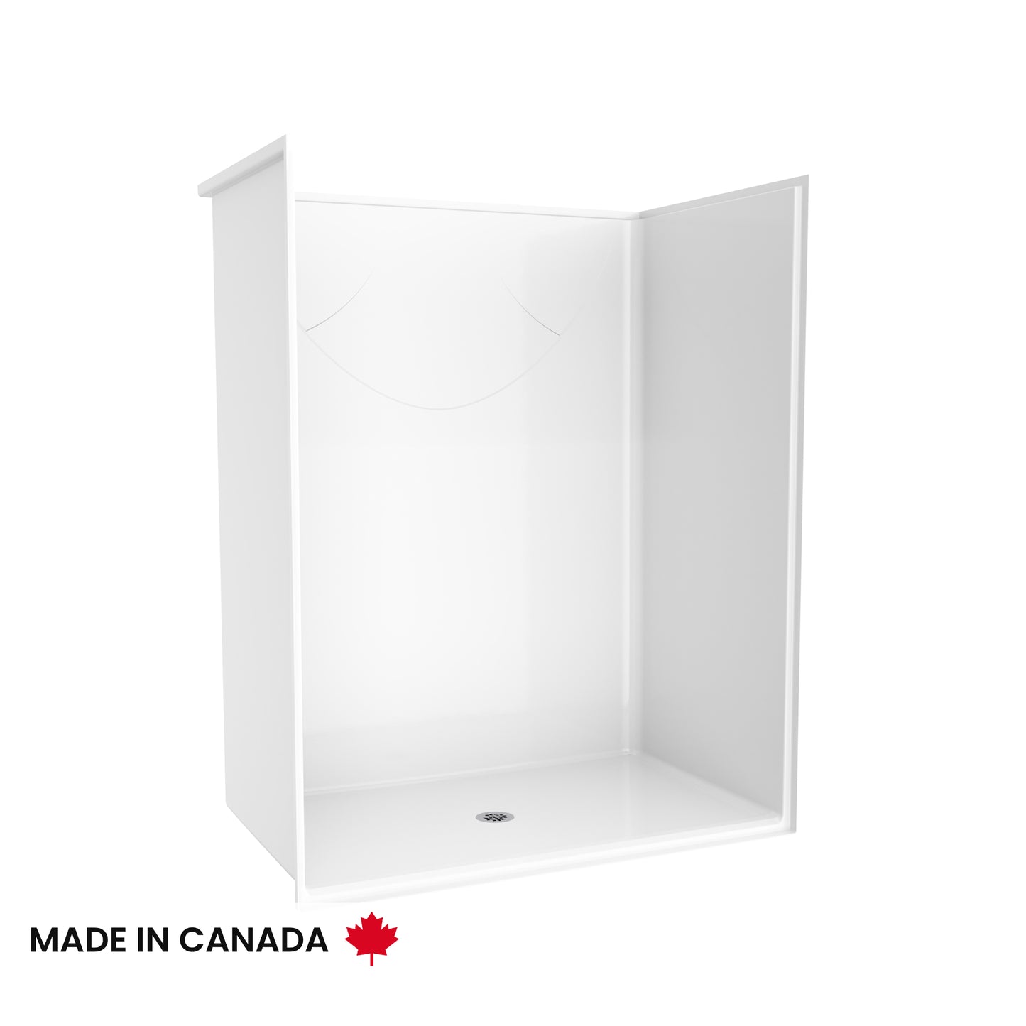 Neptune Banff BFS-6036F AcrylX™ Alcove Center Drain One-Piece Shower in White