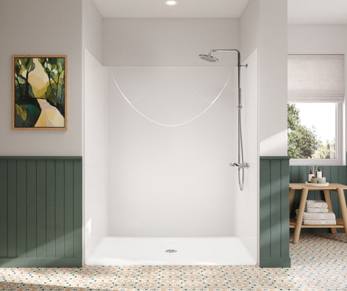 Outlook BFS-6036F AcrylX™ Alcove Center Drain One-Piece Shower in White