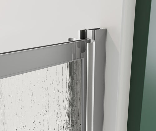 Polar Pivot 31-32 ¾ in. x 64 ½ in. Pivot Shower Door for Alcove Installation with Raindrop glass in Chrome
