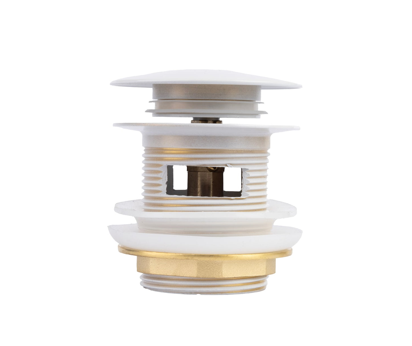 Bathtub Pop-Up Metal Drain in White