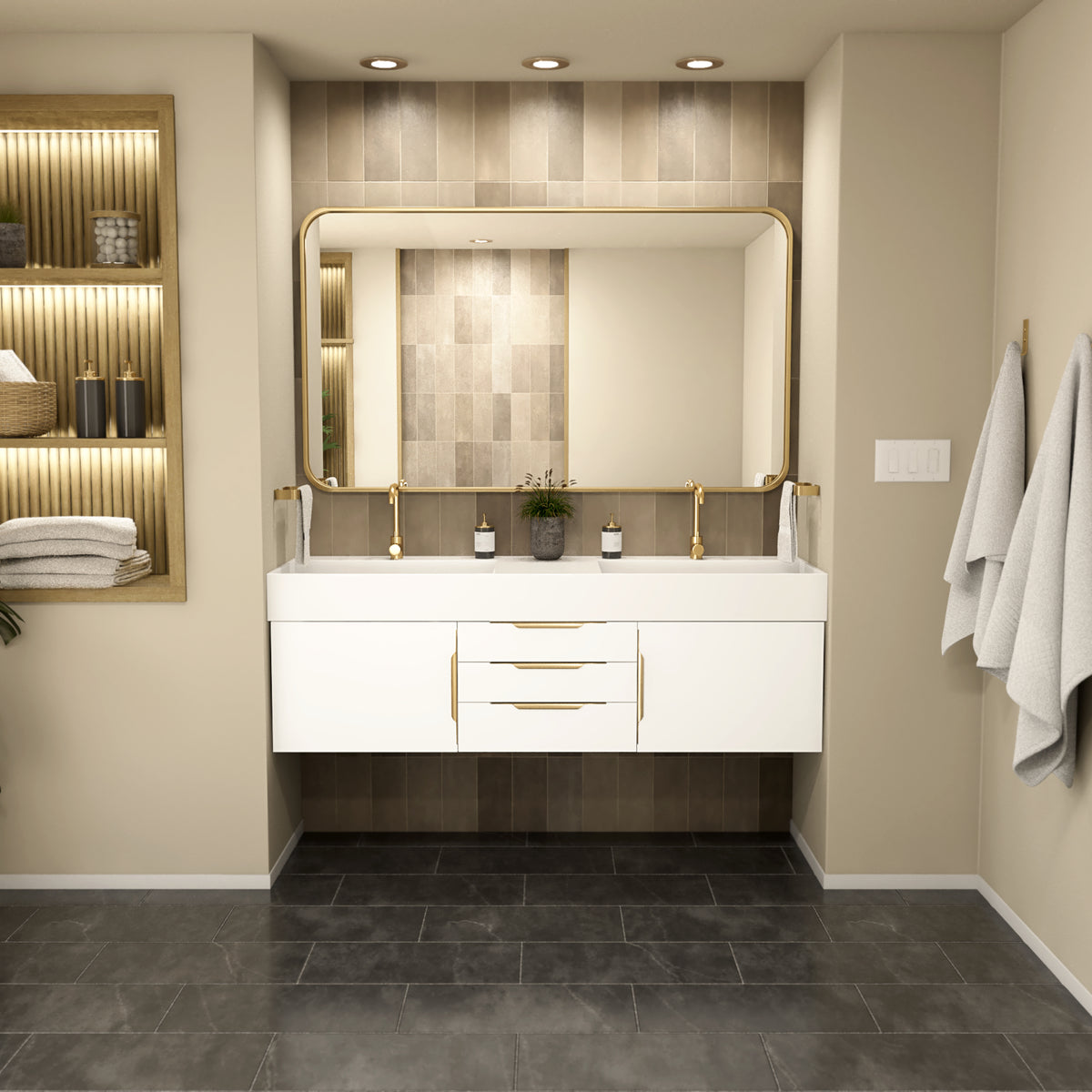 Zidea 60 in. Vanity