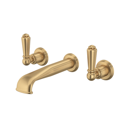 Perrin & Rowe Wall Mount 3-Hole Concealed Bathroom Faucet - With Metal Lever Handle.3560L-APC/TO
