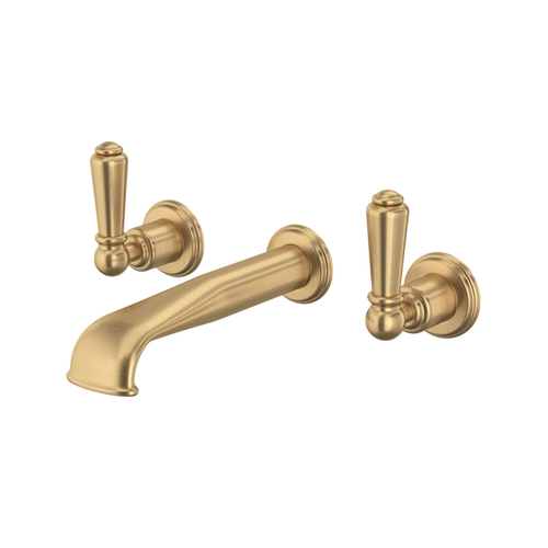 Perrin & Rowe Wall Mount 3-Hole Concealed Bathroom Faucet - With Metal Lever Handle.3560L-APC/TO