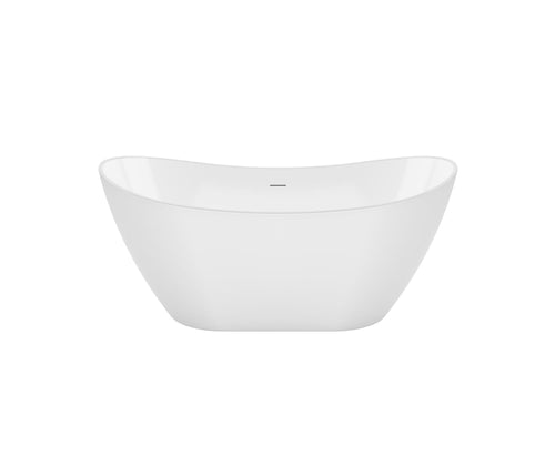 Mahaba 60 x 29 Acrylic Freestanding Oval Center Drain Bathtub in White