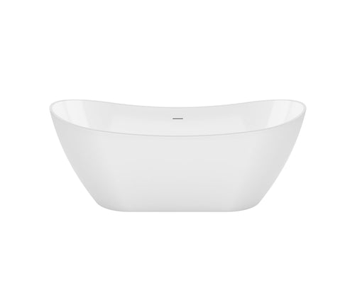 Mahaba 67 x 29 Acrylic Freestanding Oval Center Drain Bathtub in White