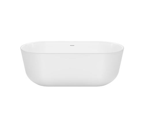 Malindi 67 x 30 Acrylic Freestanding Oval Center Drain Bathtub in White