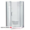 Neptune Maya 3838 Neo-Angle Acrylic Corner Two-Piece Shower with Center Drain in White