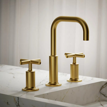 Purist® Widespread bathroom sink faucet with Cross handles, 1.2 gpm