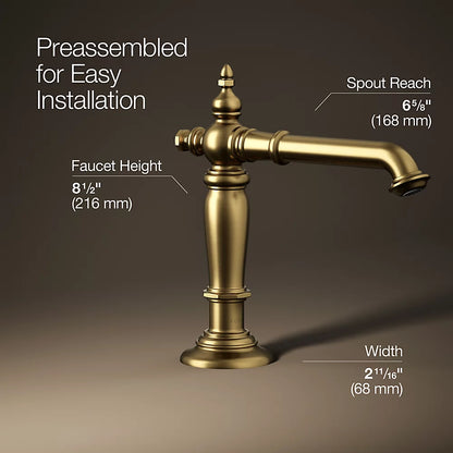 Artifacts® Bathroom sink faucet spout with Column design, 1.2 gpm