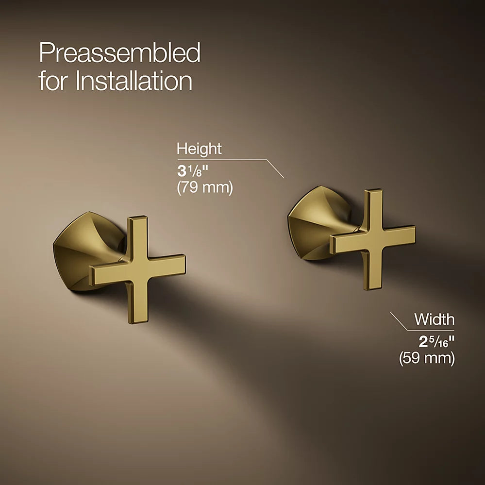Occasion® Wall-mount bathroom sink faucet Cross handle trim, 1.2 gpm