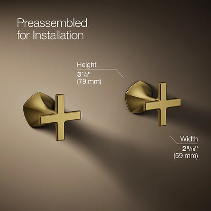 Occasion® Wall-mount bathroom sink faucet Cross handle trim, 1.2 gpm