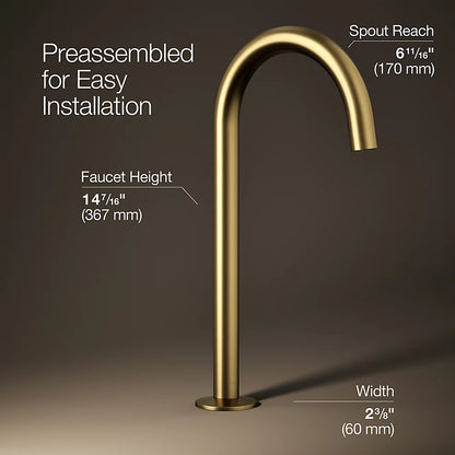 Components® Bathroom sink faucet spout with Tube design, 1.2 gpm