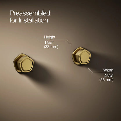 Occasion® Wall-mount bathroom sink faucet Knob handle trim, 1.2 gpm