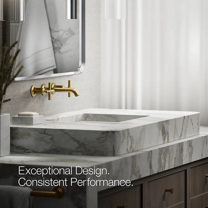 Purist® Wall-mount bathroom sink faucet trim with Cross handles, 1.2 gpm