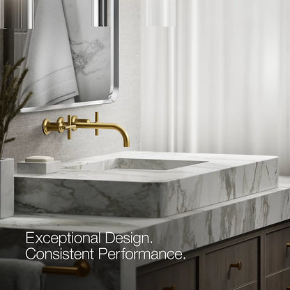 Purist® Wall-mount bathroom sink faucet trim with Cross handles, 1.2 gpm