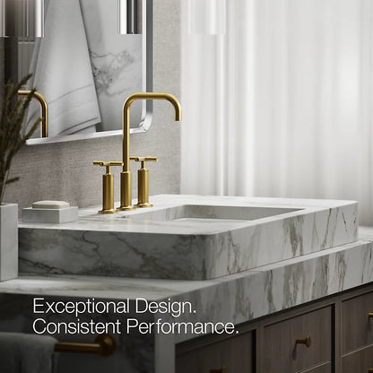 Purist® Widespread bathroom sink faucet with Cross handles, 1.2 gpm