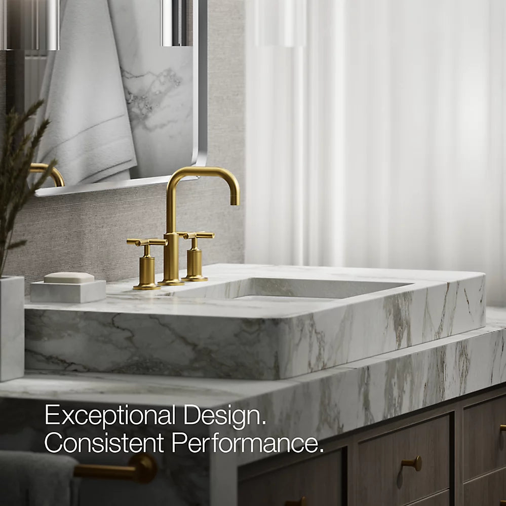 Purist® Widespread bathroom sink faucet with Cross handles, 1.2 gpm