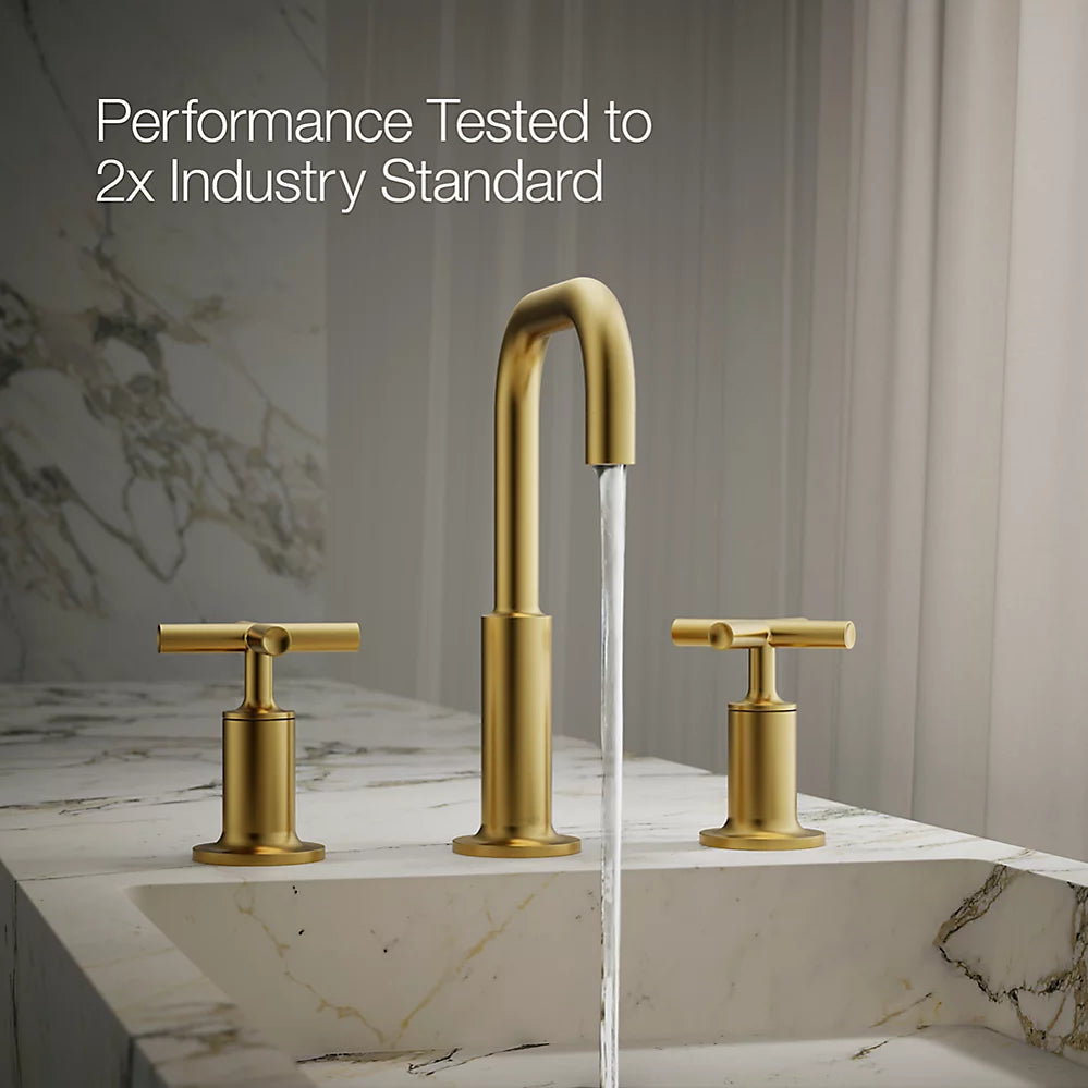 Purist® Widespread bathroom sink faucet with Cross handles, 1.2 gpm