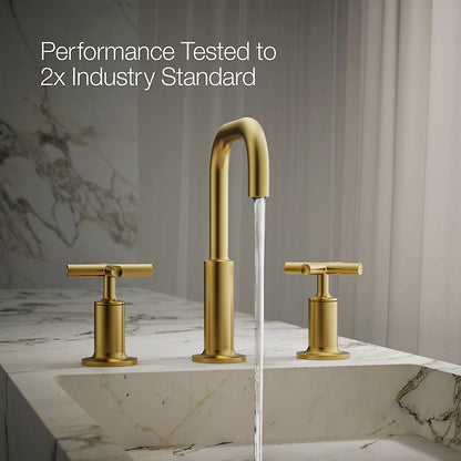 Purist® Widespread bathroom sink faucet with Cross handles, 1.2 gpm