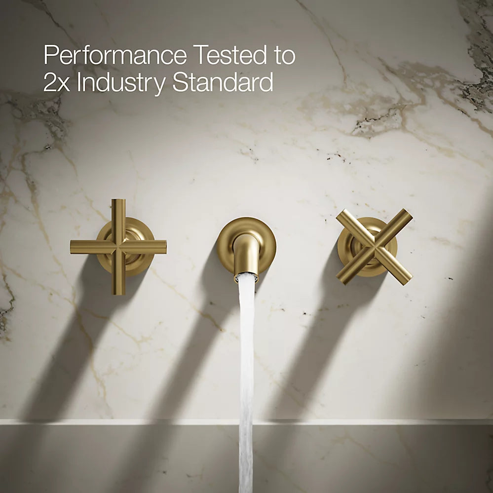 Purist® Wall-mount bathroom sink faucet trim with Cross handles, 1.2 gpm