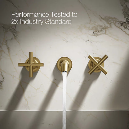Purist® Wall-mount bathroom sink faucet trim with Cross handles, 1.2 gpm