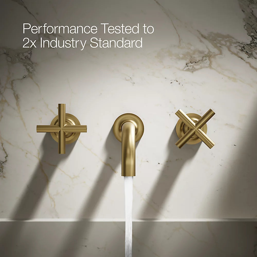 Purist® Wall-mount bathroom sink faucet trim with Cross handles, 1.2 gpm