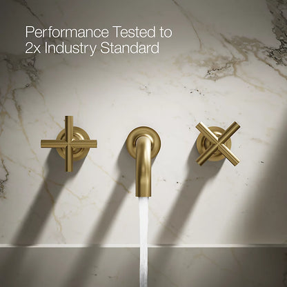 Purist® Wall-mount bathroom sink faucet trim with Cross handles, 1.2 gpm