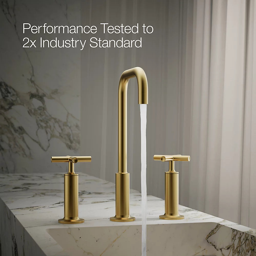 Purist® Widespread bathroom sink faucet with Cross handles, 1.2 gpm