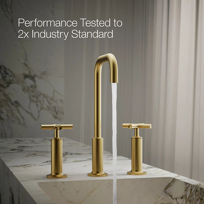 Purist® Widespread bathroom sink faucet with Cross handles, 1.2 gpm
