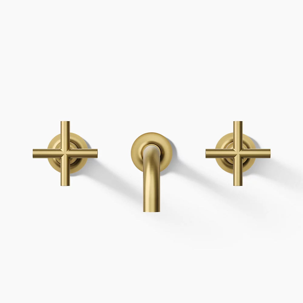 Purist® Wall-mount bathroom sink faucet trim with Cross handles, 1.2 gpm