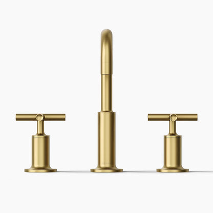 Purist® Widespread bathroom sink faucet with Cross handles, 1.2 gpm
