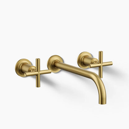 Purist® Wall-mount bathroom sink faucet trim with Cross handles, 1.2 gpm