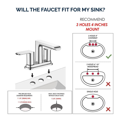 Melnick 2-Handle Centerset Bathroom Faucet By Visentin - Golzar Home