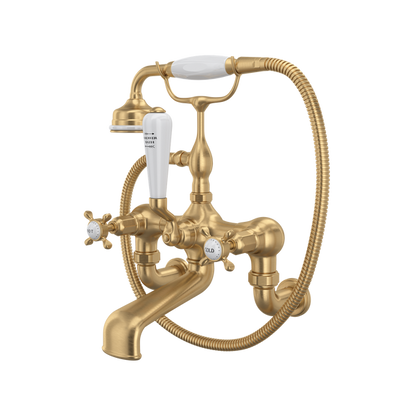 Perrin & Rowe Edwardian Exposed Wall Mount Tub Filler with Handshower