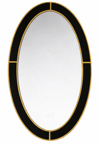 Godi Lumina Oval | Apricot Pear 28 x 43-Inch Framed LED Bathroom Mirror