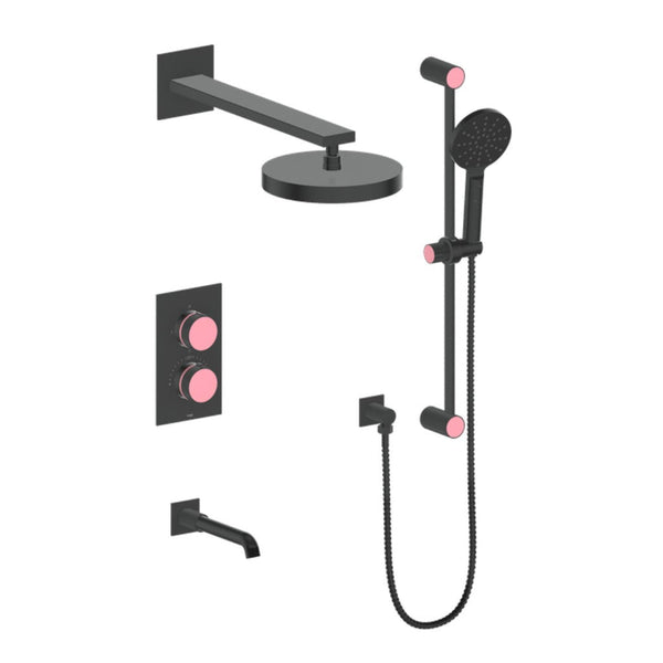 Mond 3-Way Th Shower Kit-Moon Handle - Golzar Home