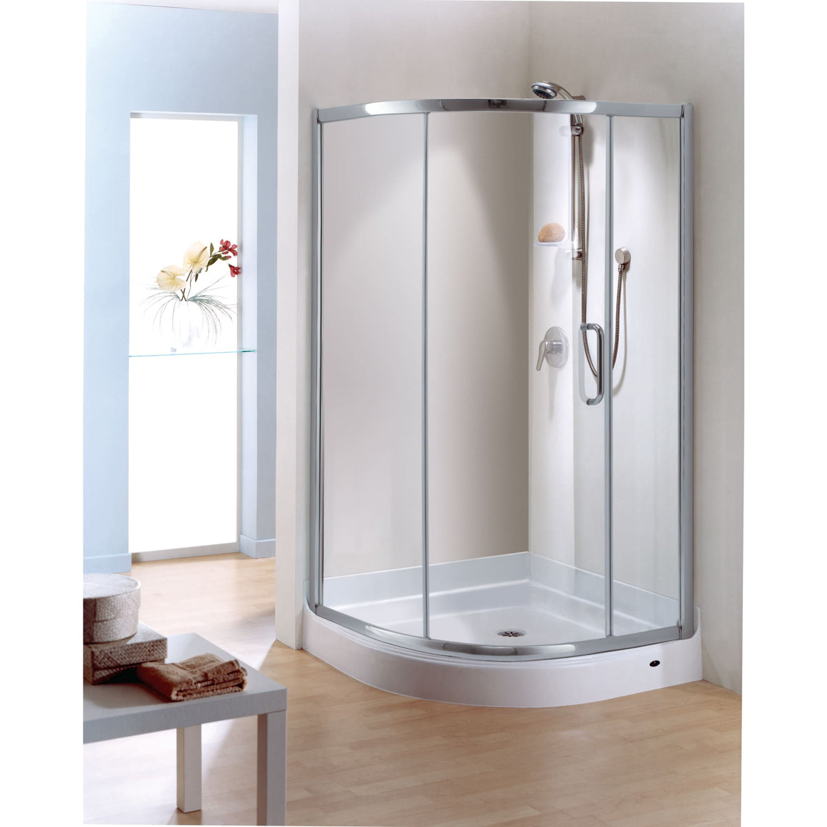 Neptune Munich In 6 Mm For Corner Installation With Clear Glass In 40 x 40 x 71-Inch Sliding Shower Door