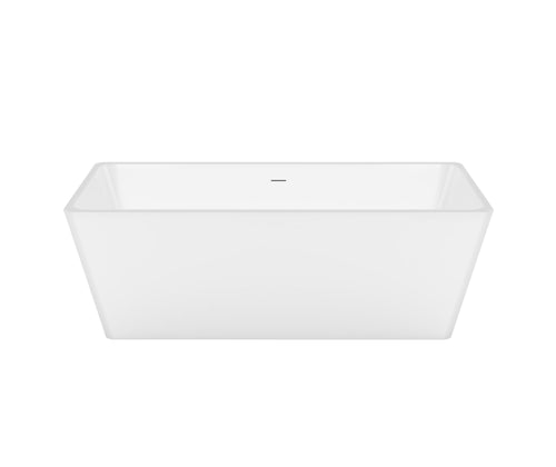 Nakuru 67 x 31 Acrylic Freestanding Rectangular Center Drain Bathtub in White