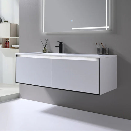 Neo 55" Wall-Mount Single Sink Bathroom Vanity - Golzar Home