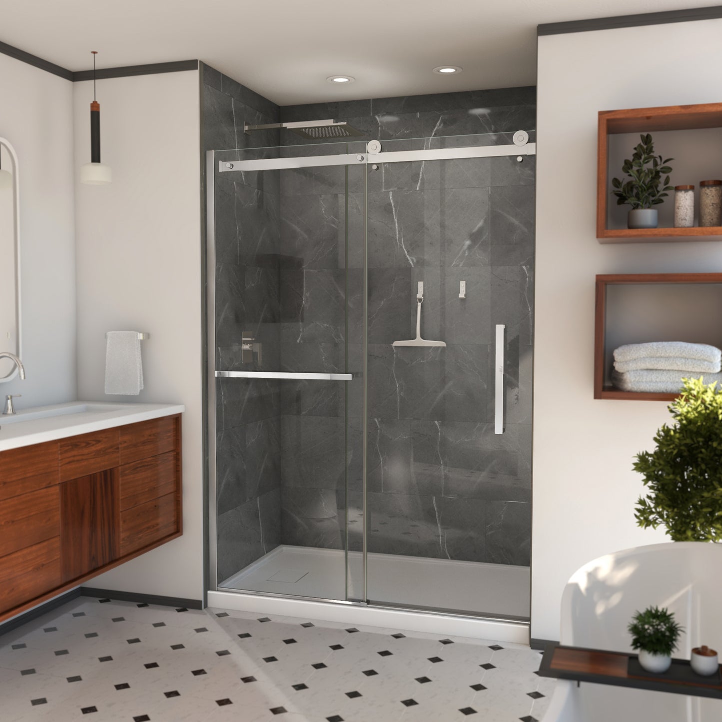 Neptune Viva Glue-up Wall Tiles 15 3/4 x 31 1/2 in. In Smooth Marble Glacier