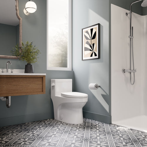Neptune Adams ADA 4.8L Side Flush One-Piece Toilet in White